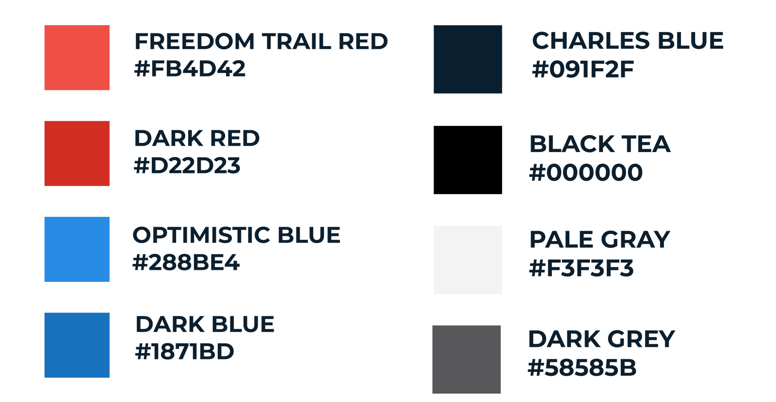Image for colors from the new boston gov color palette 