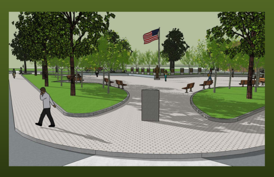 Rendering of Justice Edward O. Gourdin Veterans’ Memorial Park