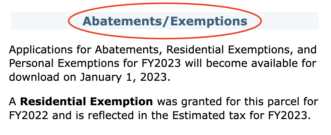 Assessing Online Abatement / Exemptions screenshot