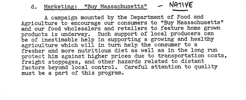 Excerpt from A Policy for Food and Agriculture in Massachusetts