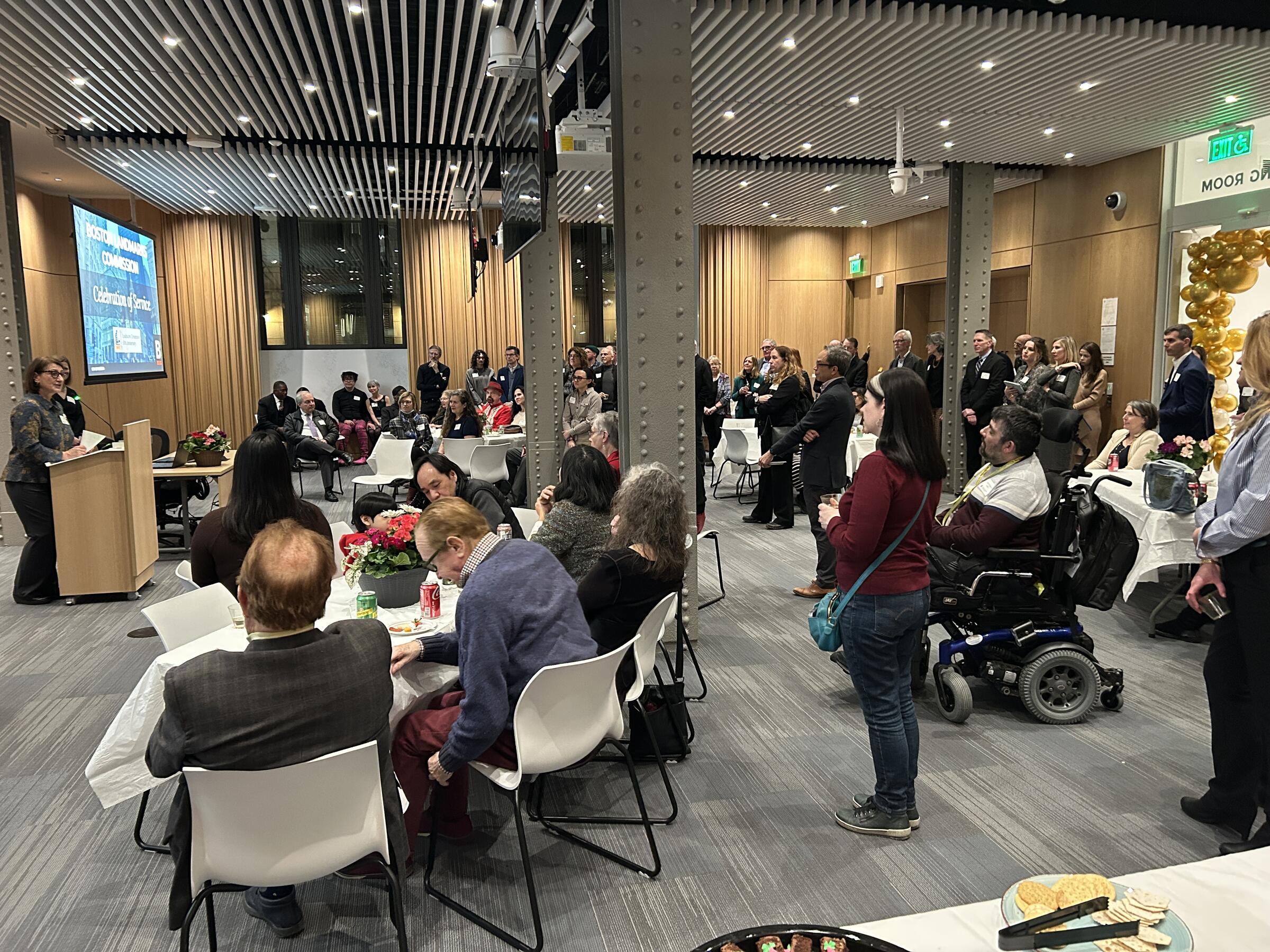 Photograph of the crowd at the Boston Landmarks Commission 50th Anniversary Event