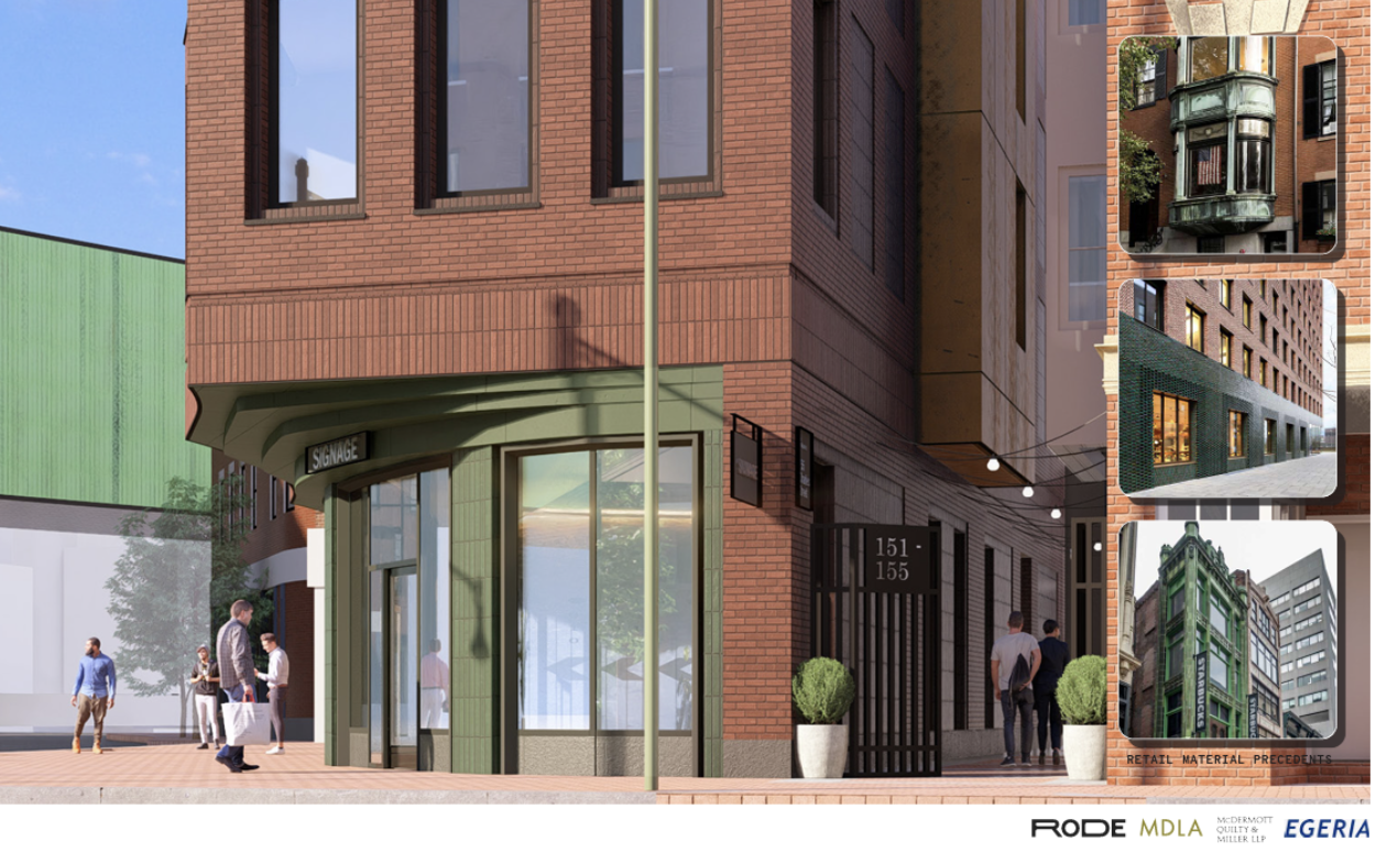 Rendering of the proposed new building at 155-157 Charles Street in Beacon Hill.