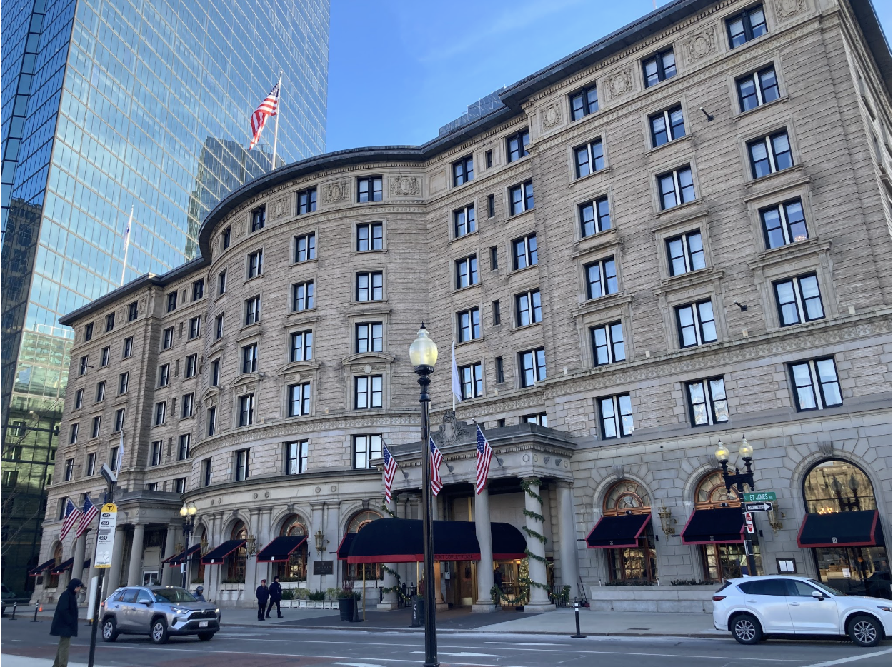 Exterior photograph of the Copley Plaza Hotel in Back Bay.