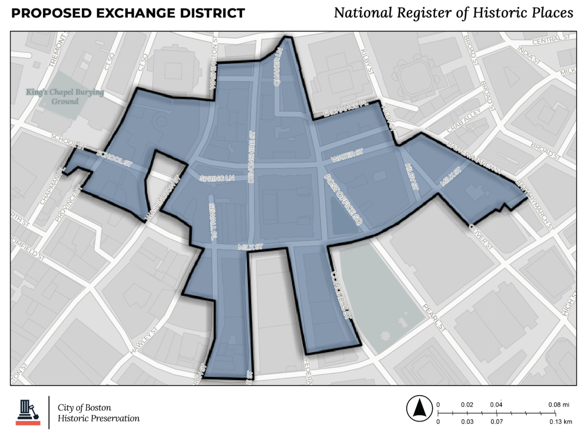 Exchange District boundary map.