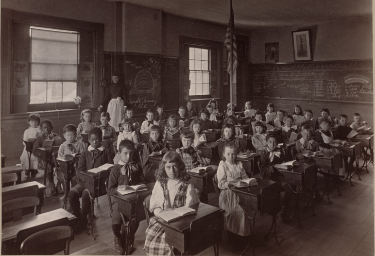 Photograph of primary school, class II. Dwight District.” 1892.