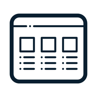 Image of a three column newsletter icon