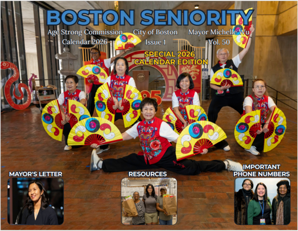 Front Page of Age Strong's 2026 Boston Seniority Magazine Issue