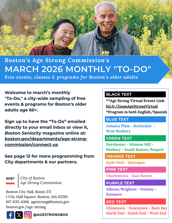 Age Strong March To-Do 2026