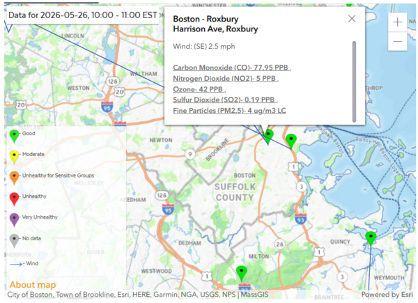 MassDEP Air Quality Dashboard