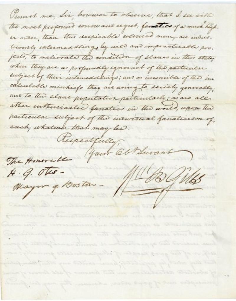 Letter from Governor Giles of Virginia to Mayor Harrison Otis of Boston, Docket 1830-0045-D, City Council Proceedings, Boston City Archives