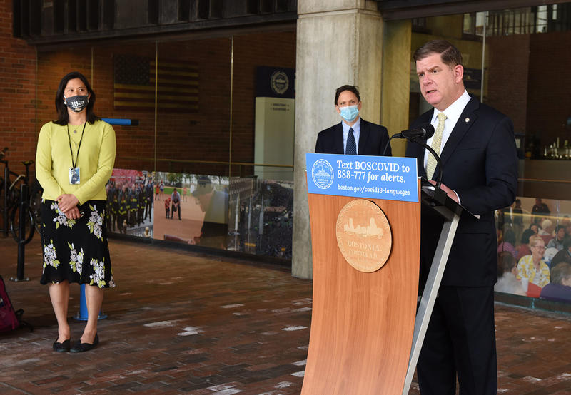 Mayor Walsh with public health officials