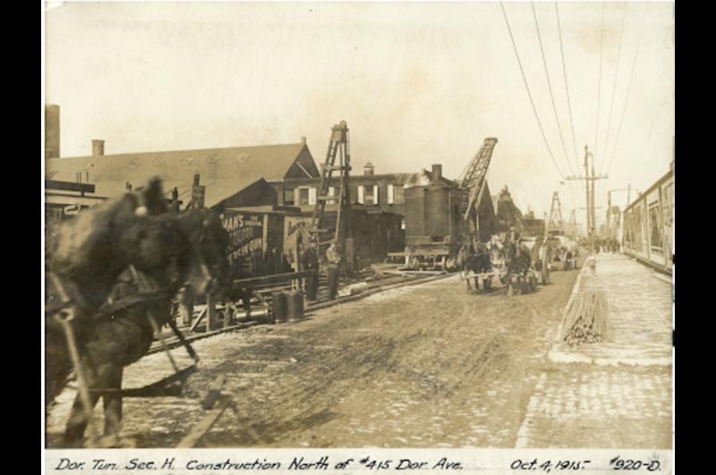 Dorchester tunnel section H construction north of 415 Dorchester Avenue