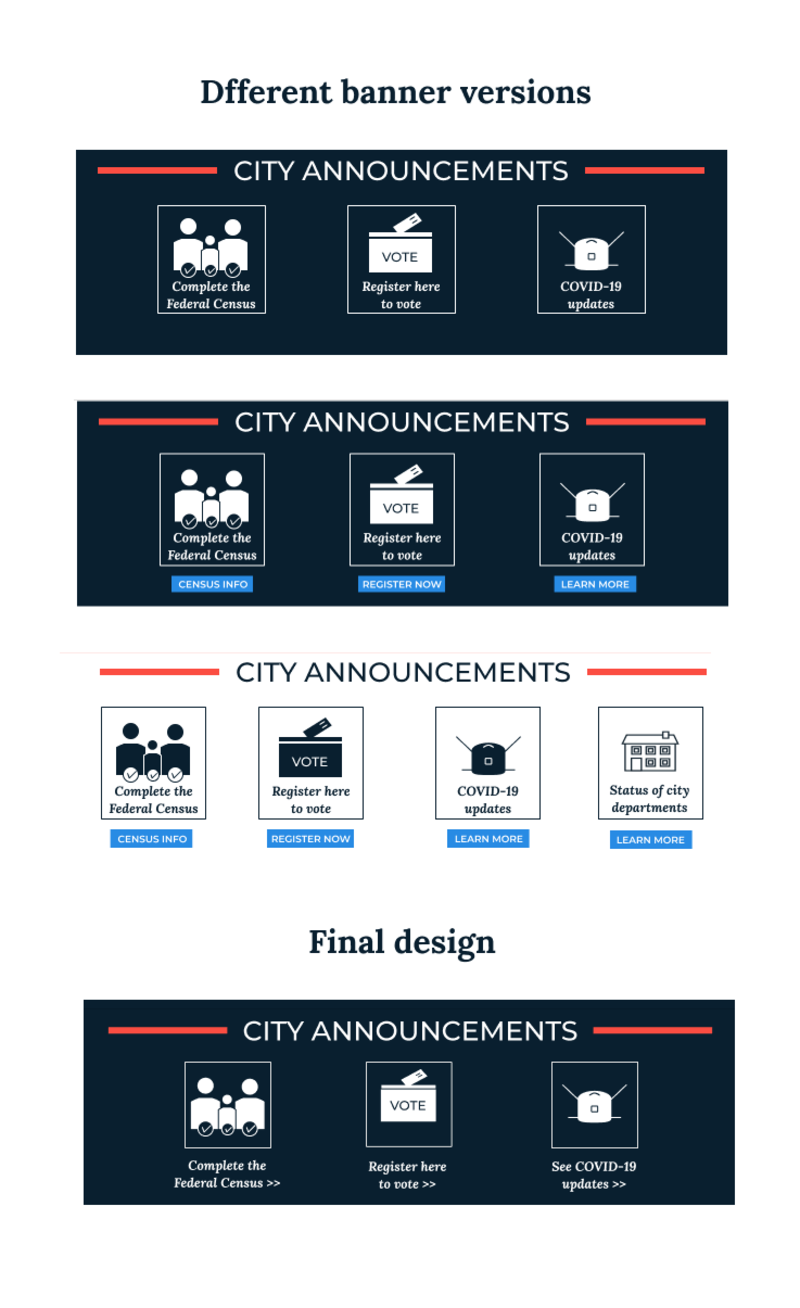 Different banner options for the newsletter template