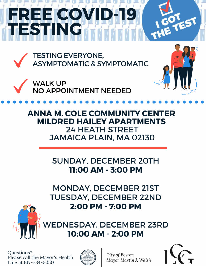 COVID-19 testing in Jamaica Plain