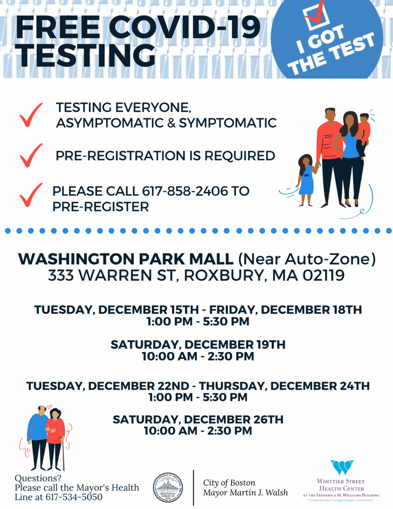 COVID-19 testing in Roxbury