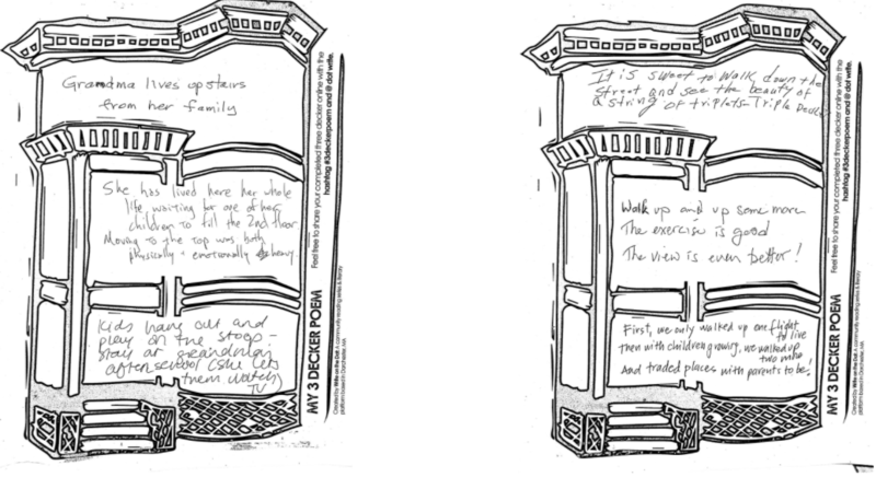 Photo of triple decker poems