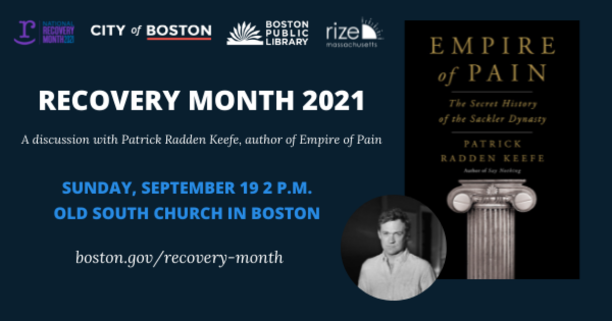 Recovery Month author talk flyer