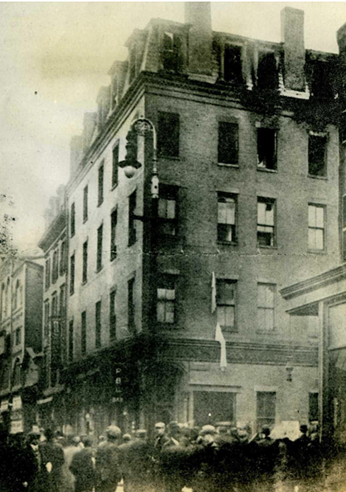 Arcadia Hotel on fire