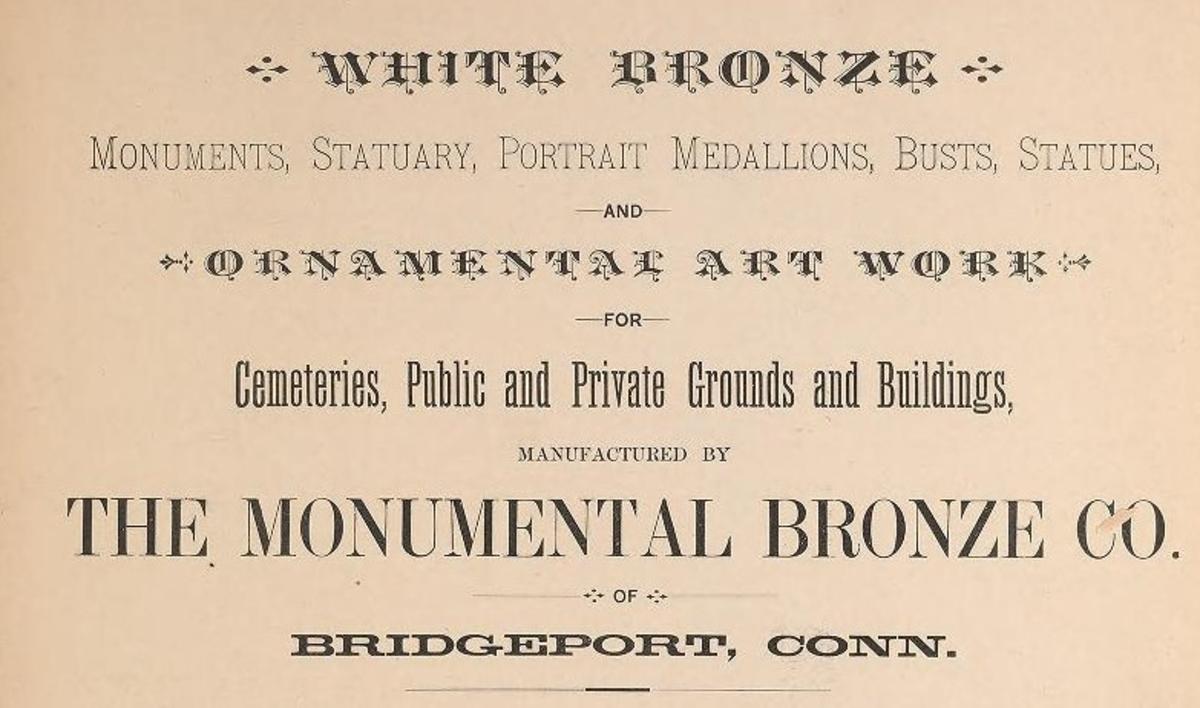 Advertisement for White Bronze Monuments