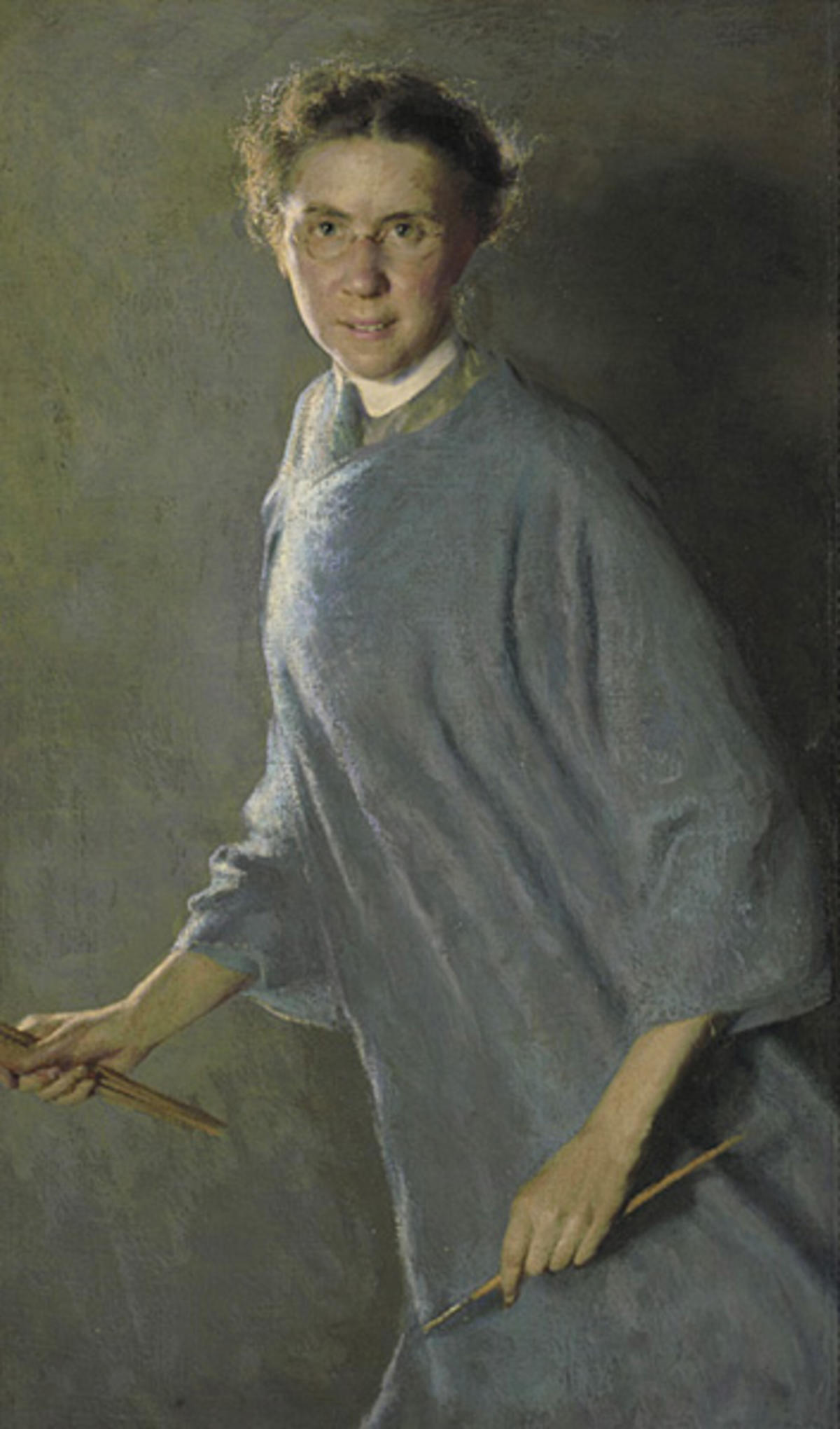 A Motion PIcture, self portrait of Margaret Foster Richardson, Pennsylvania Academy of the Fine Arts