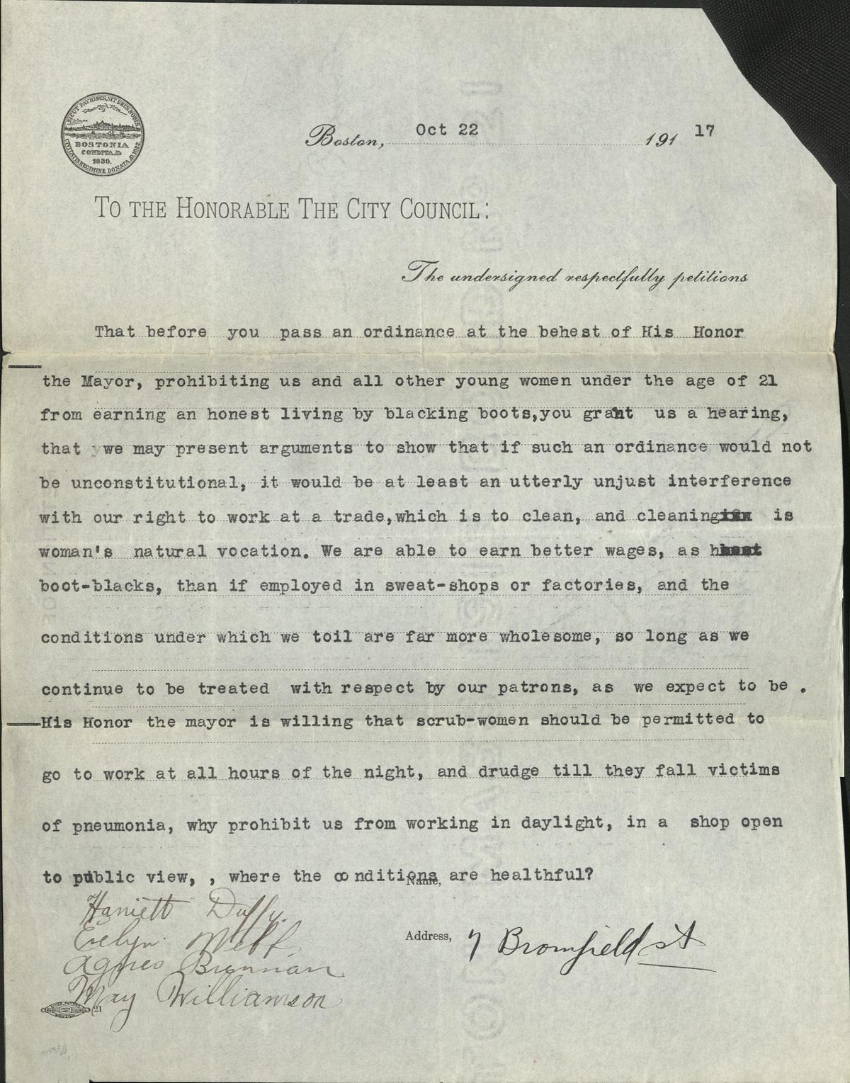 Harriet Duffy Petition