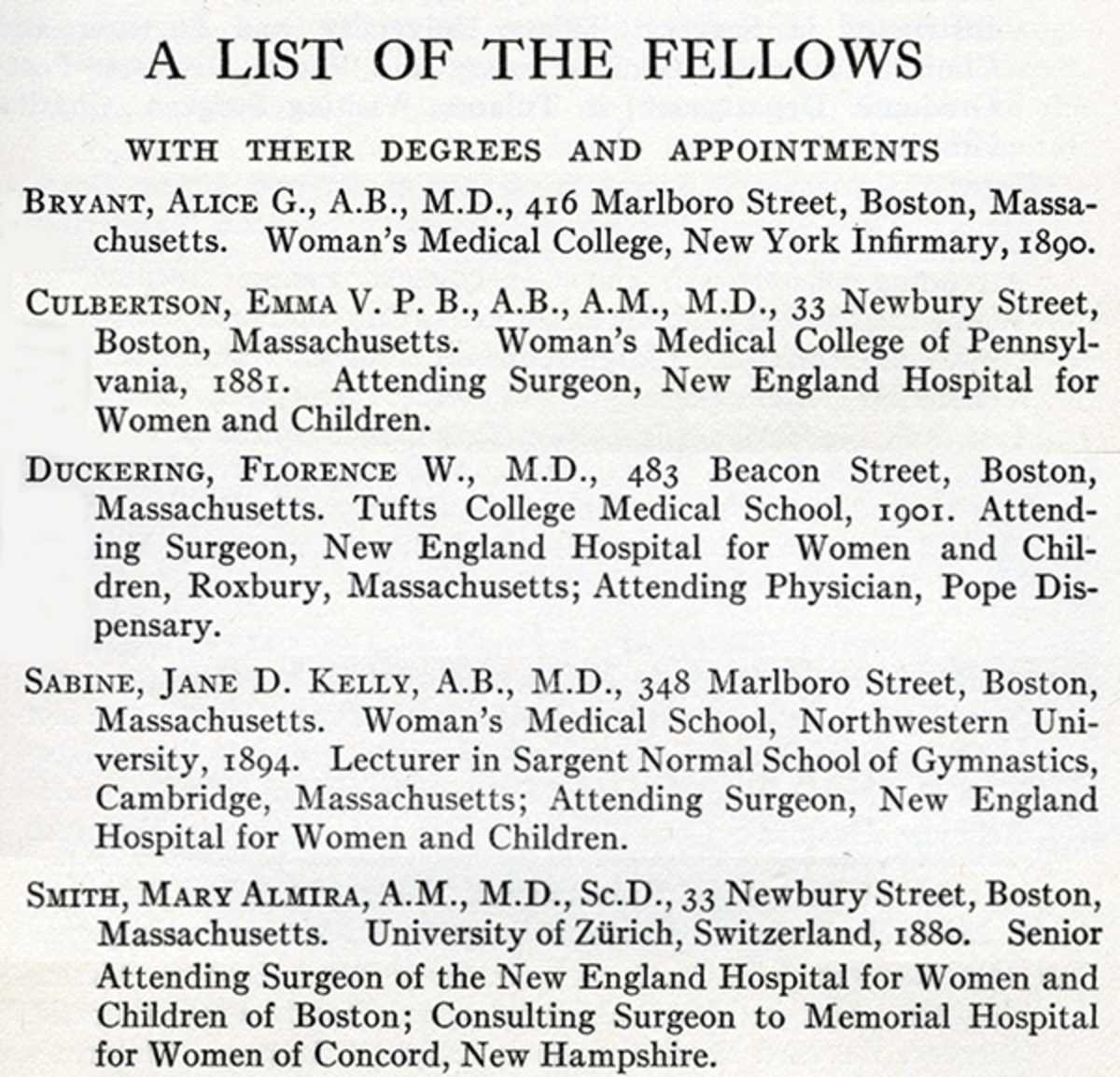 1913 American College of Surgeons yearbook,  American College of Surgeons Archives