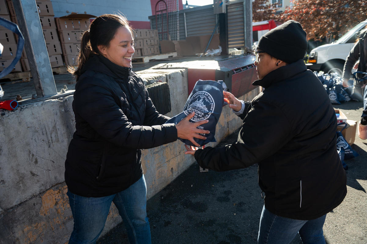 ONS Executive Director Beata Coloyan at turkey distribution packing site 