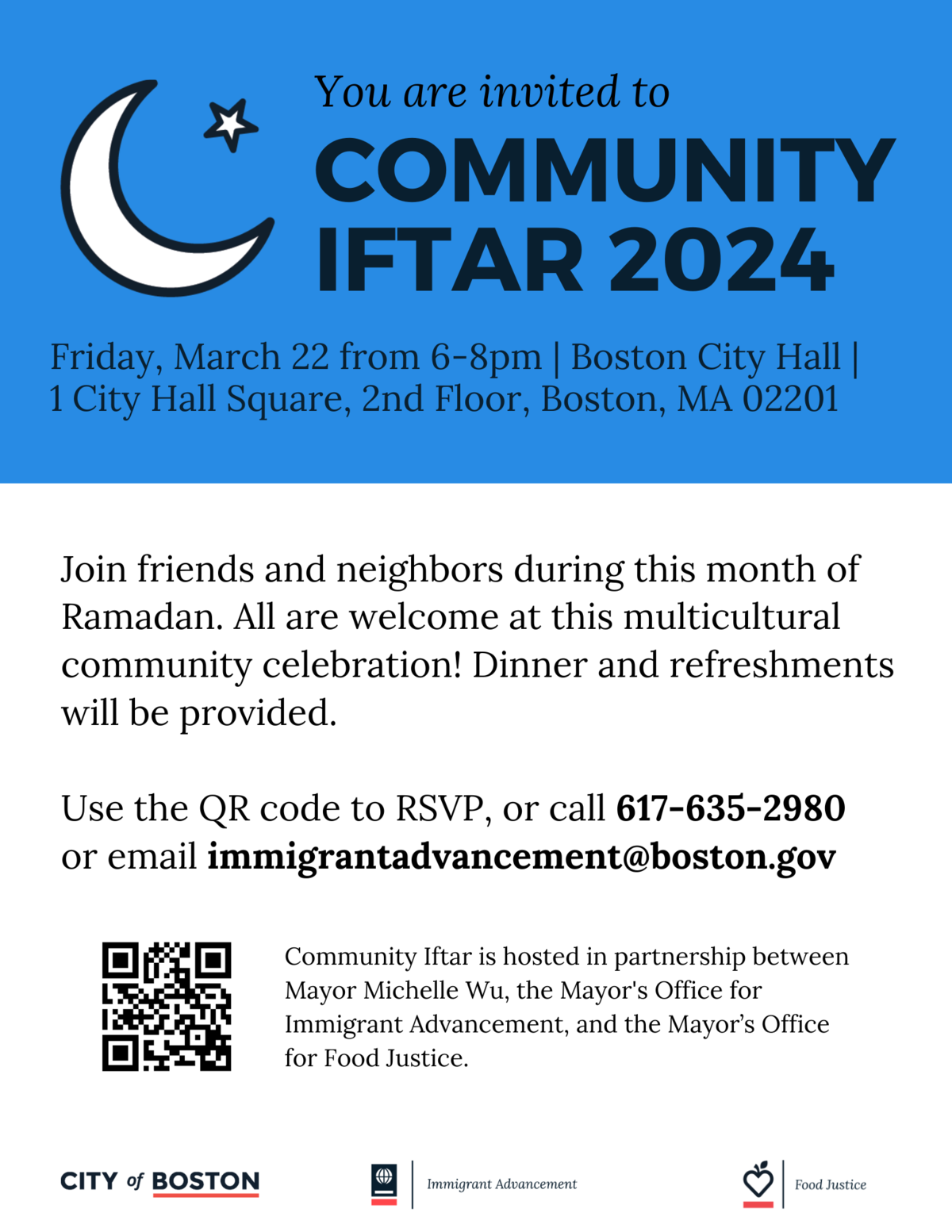 Community Iftar 2024 Flyer in English