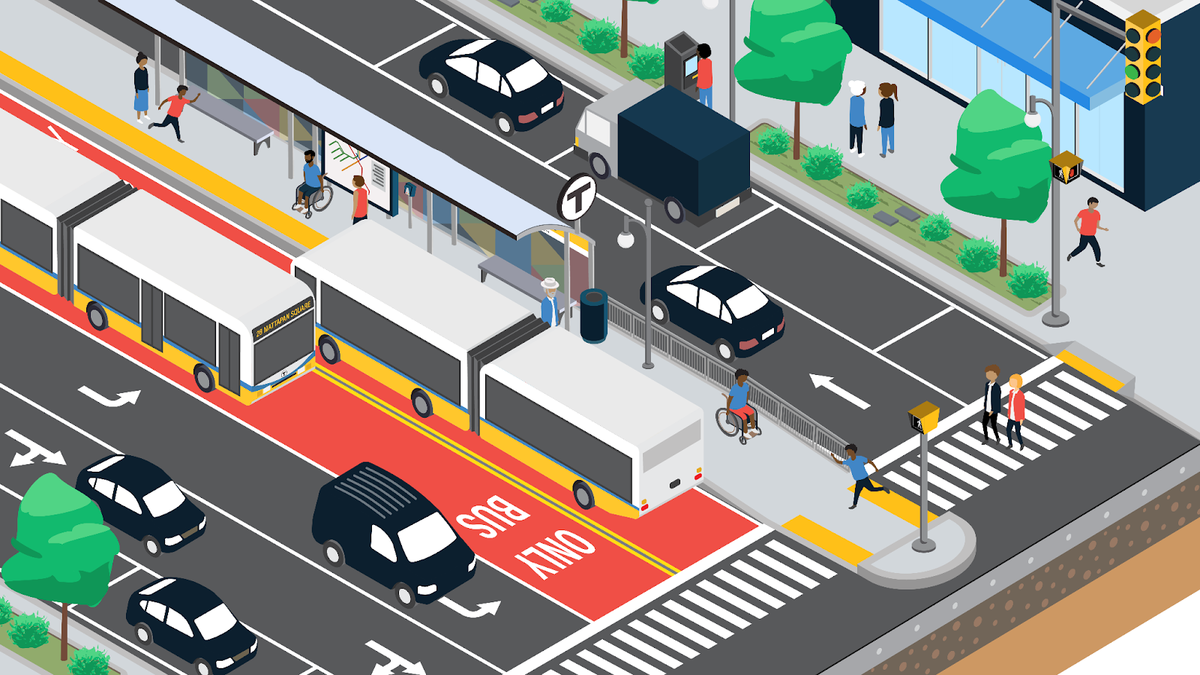 One of the potential designs for Blue Hill Avenue