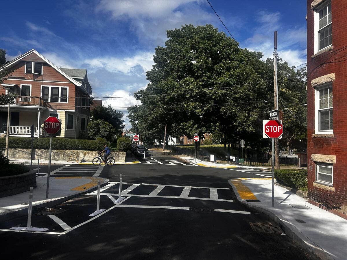 An image of a raised intersection