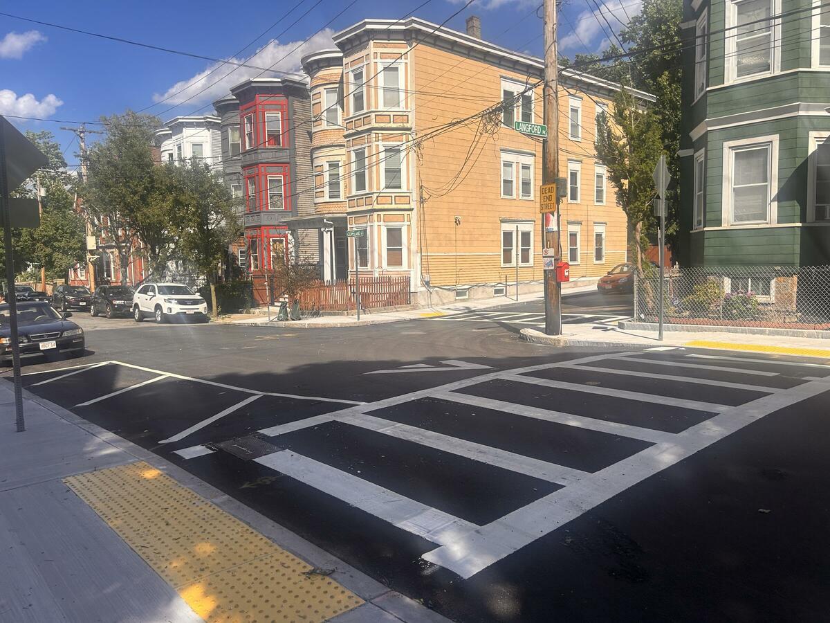 Copeland Street raised crosswalk 