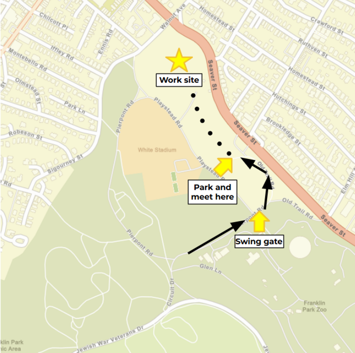 Parking near the Franklin Park Zoo