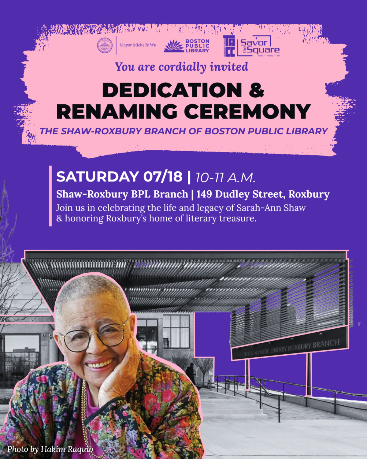 Shaw-Roxbury Branch of the Boston Public Library Invitation 