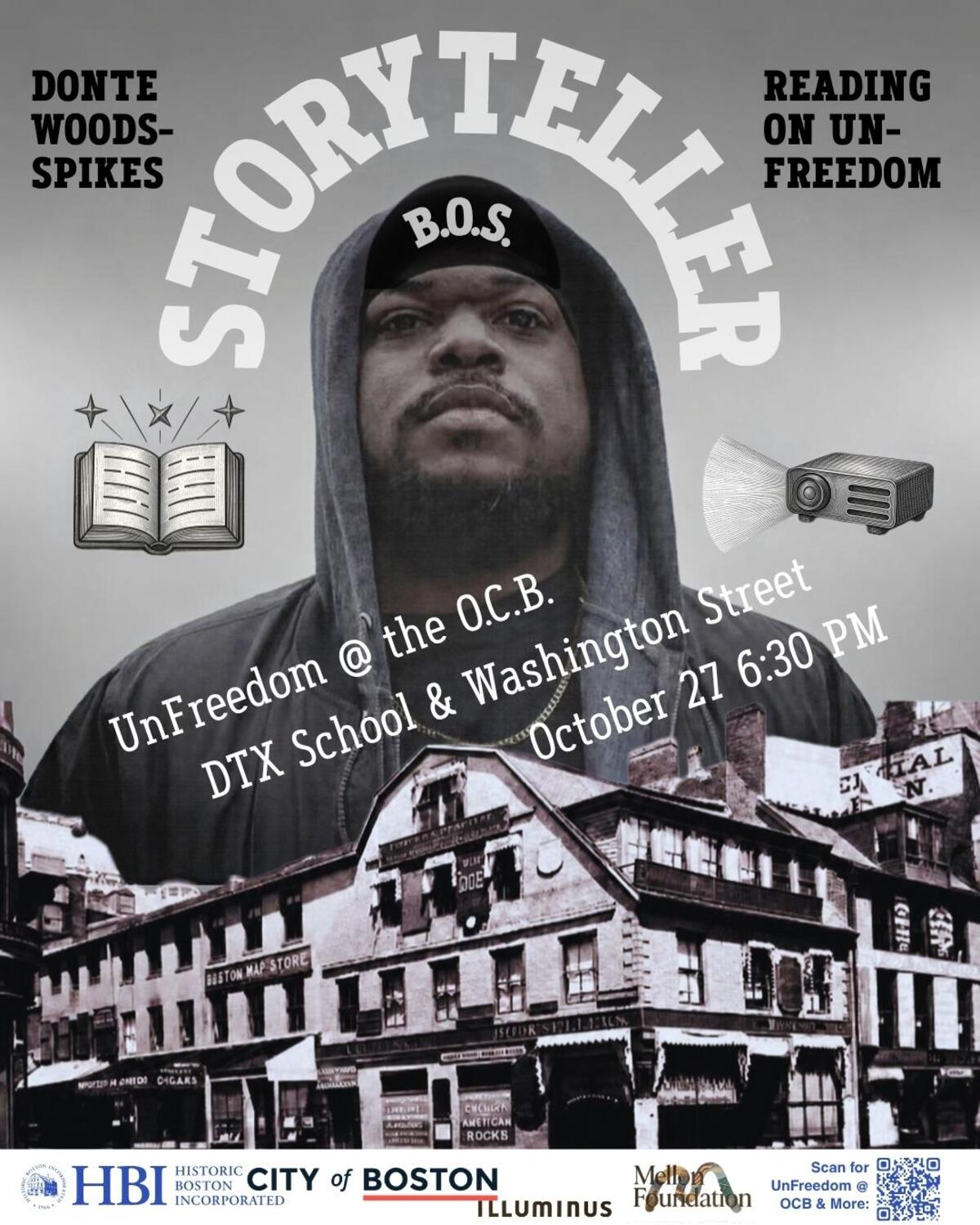 UNMNT Flyer Storyteller UnFreedom at the Old Corner Book Store