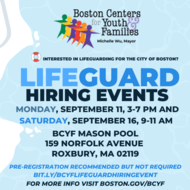 Image showing BCYF's September Lifeguard Hiring event dates