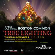 the 83nd annual Boston Common Tree Lighting, on Thursday, December 5, from 6:00 p.m. to 8:00 p.m. in Boston Common,