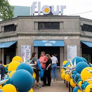 Mayor Michelle Wu joined local leaders and staff of Flour for the official ribbon cutting on Flour on the Boston Common.