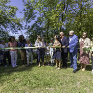  cut the ribbon on improvements to Chandler Pond in Brighton
