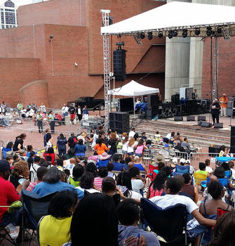 Image for a recent gospelfest on city hall plaza