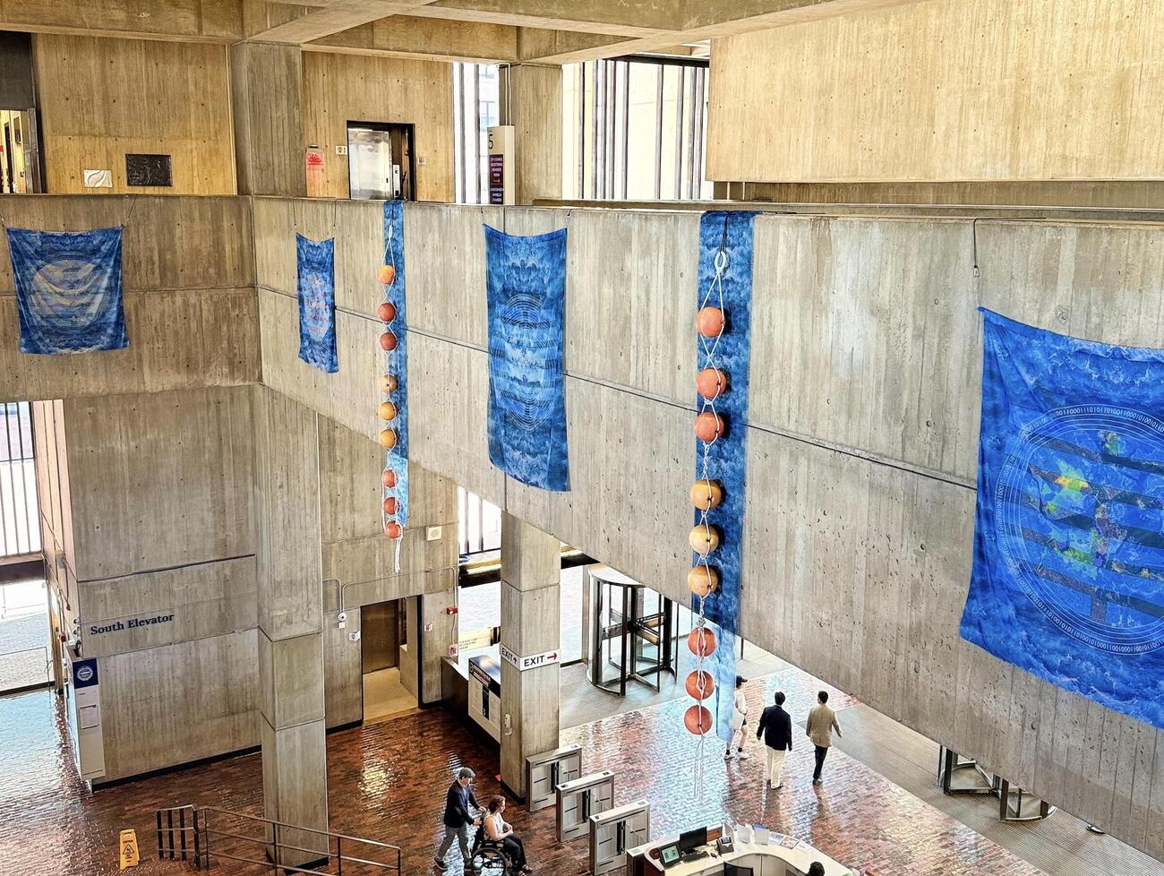 Installation view of H2O SOS: Water Warning by Lani Asunción